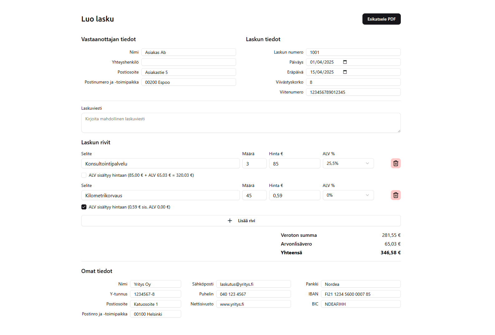 Landing page preview